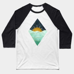 Diamond Green and Gold Sunset (dark background) Baseball T-Shirt